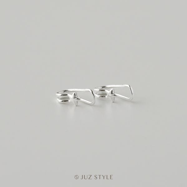  Bông tai bạc kẹp vành Star 