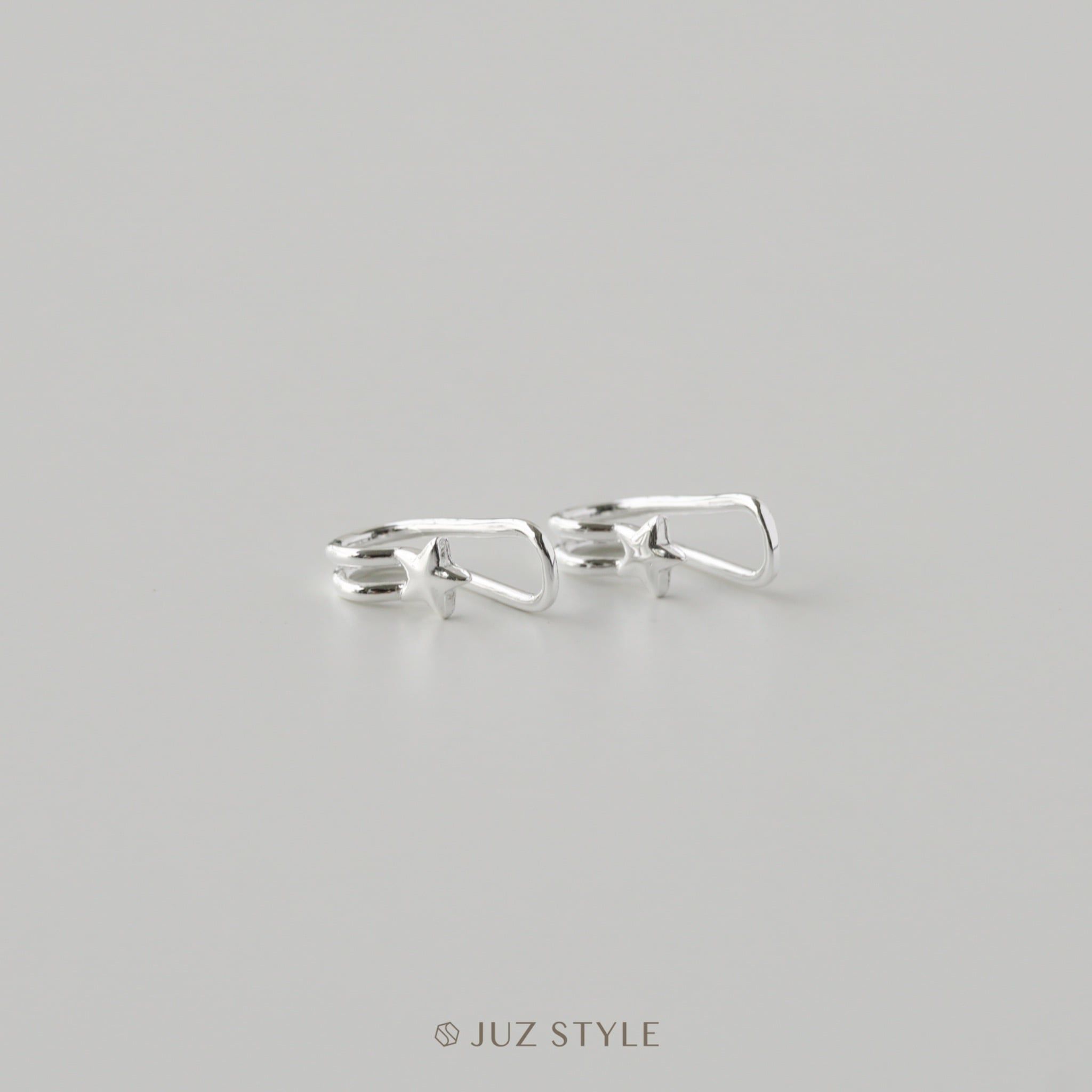  Bông tai bạc kẹp vành Star 