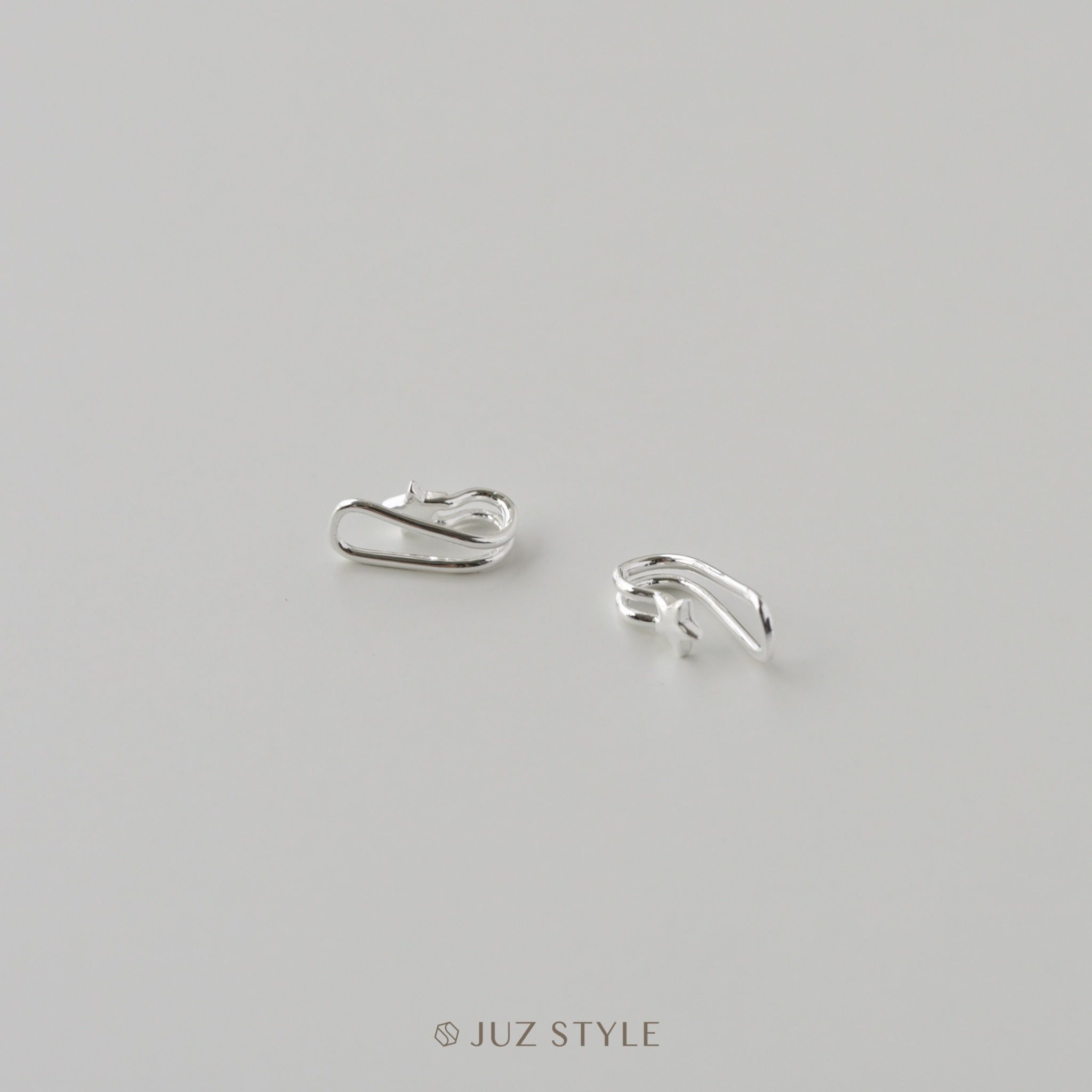  Bông tai bạc kẹp vành Star 