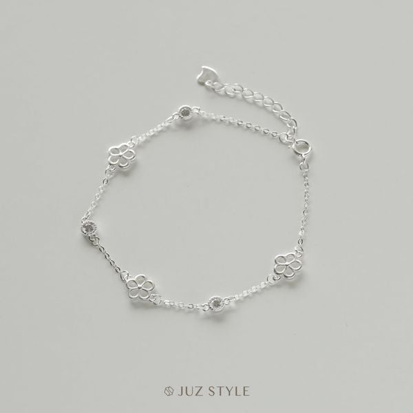  Lắc tay bạc Flower & Cz 