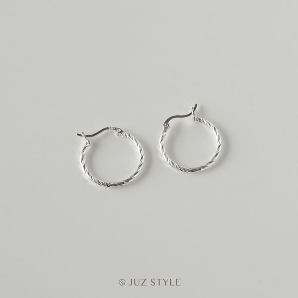  Bông tai bạc Cutting hoop 