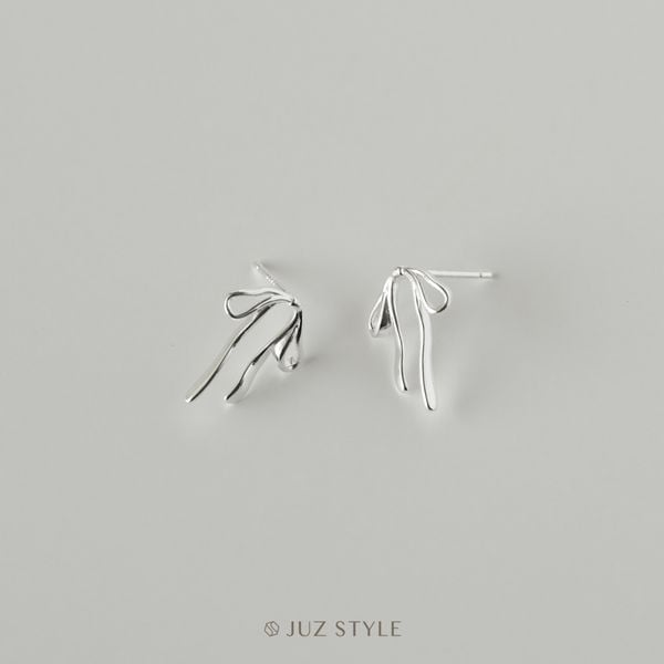  Bông tai bạc Ribbon 