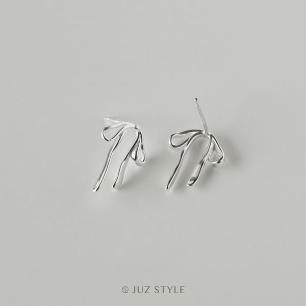  Bông tai bạc Ribbon 