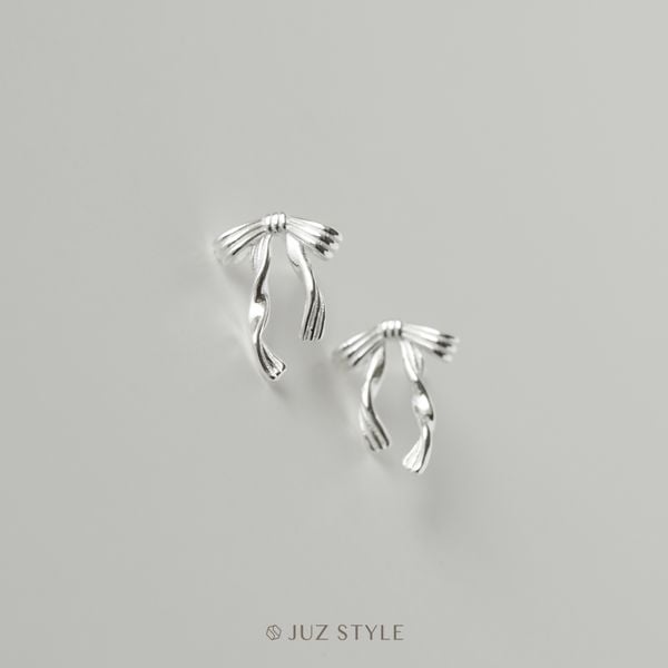  Bông tai bạc Ribbon 