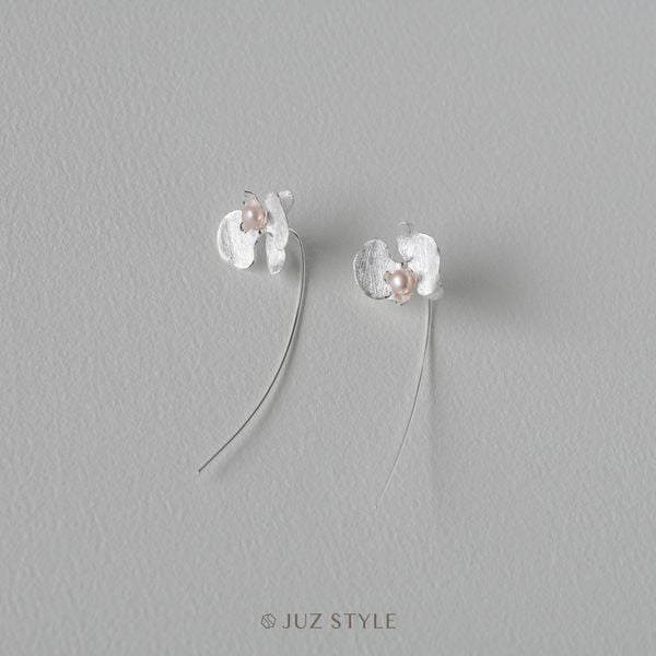  Bông tai bạc Butterfly Orchid with pearl 