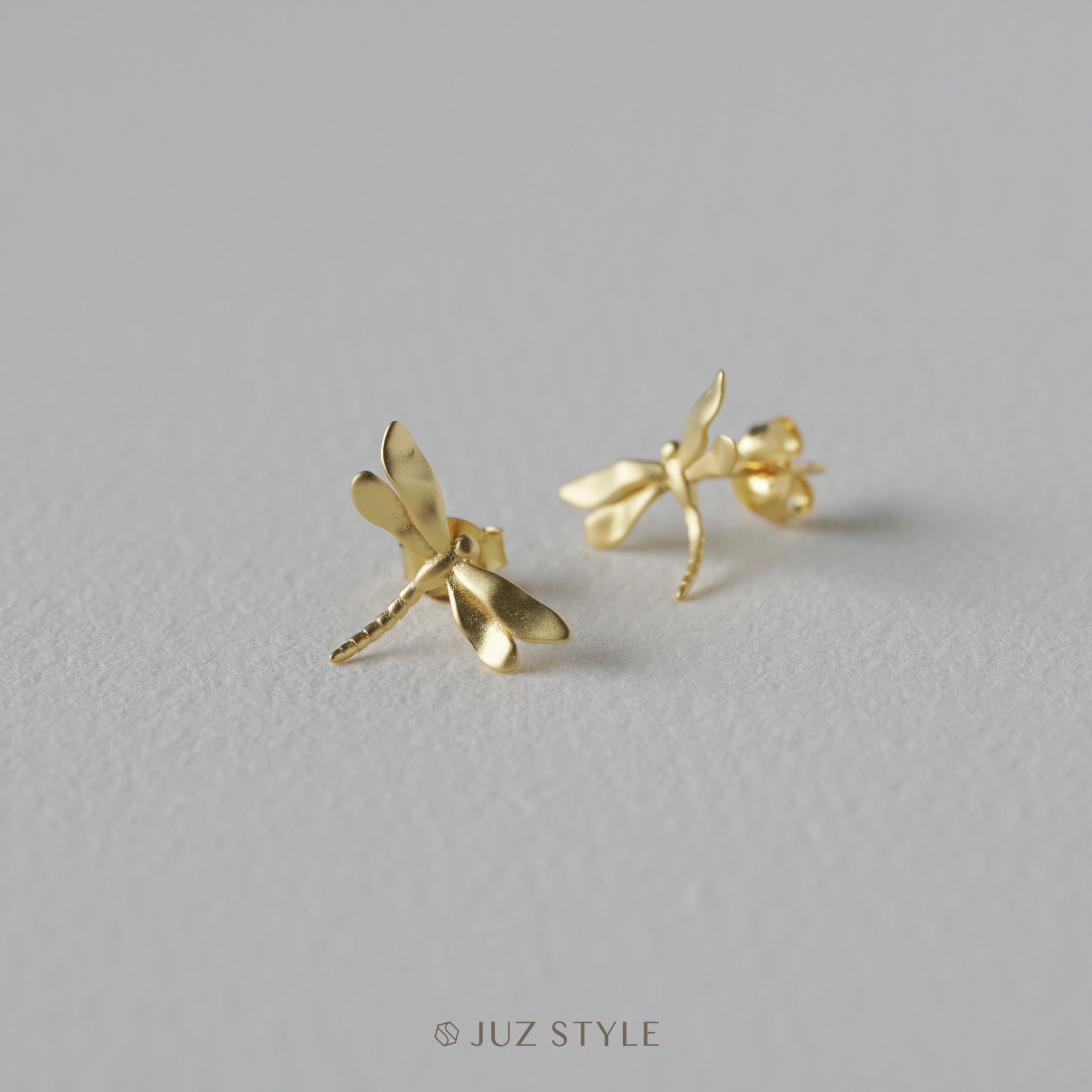  Bông tai bạc mạ vàng Dragonfly 
