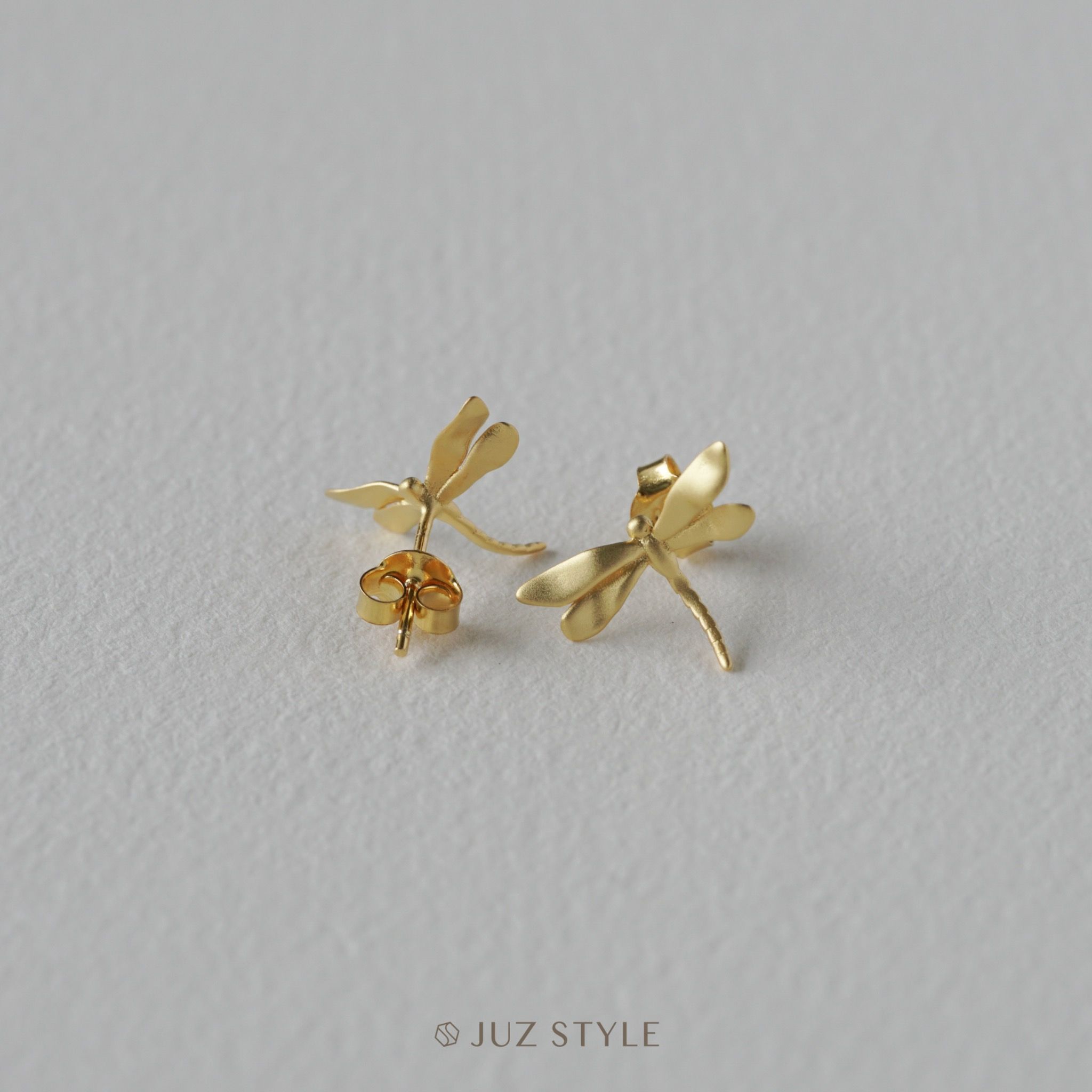  Bông tai bạc mạ vàng Dragonfly 