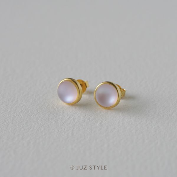  Bông tai bạc mạ vàng inlaid glass 