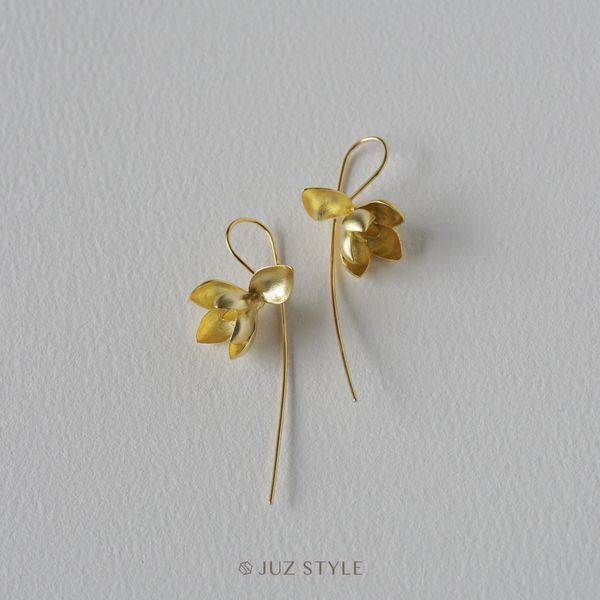  Bông tai bạc mạ vàng Magnolia (Small) 