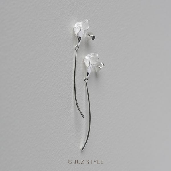  Bông tai bạc Calla lily 