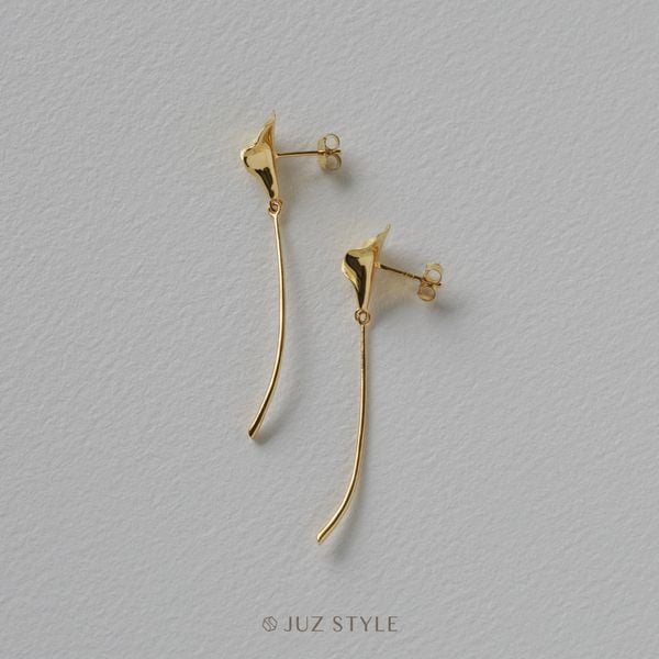  Bông tai bạc mạ vàng Calla lily 