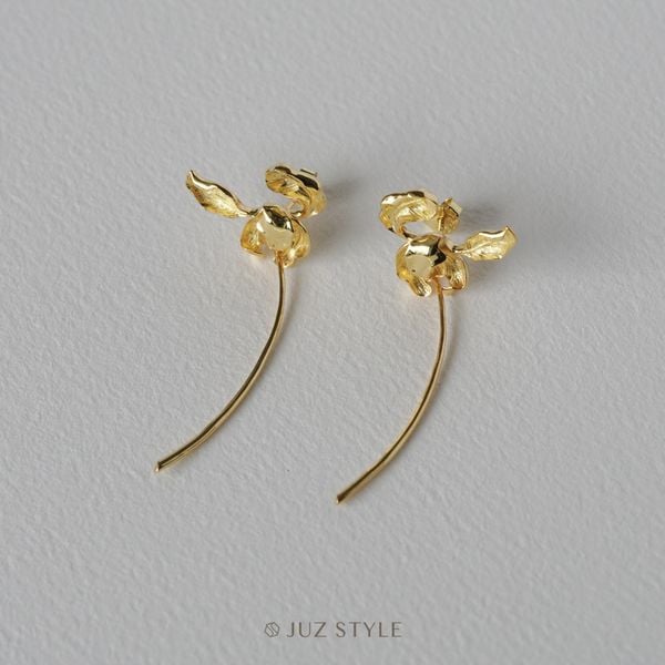  Bông tai bạc mạ vàng Iris branch 