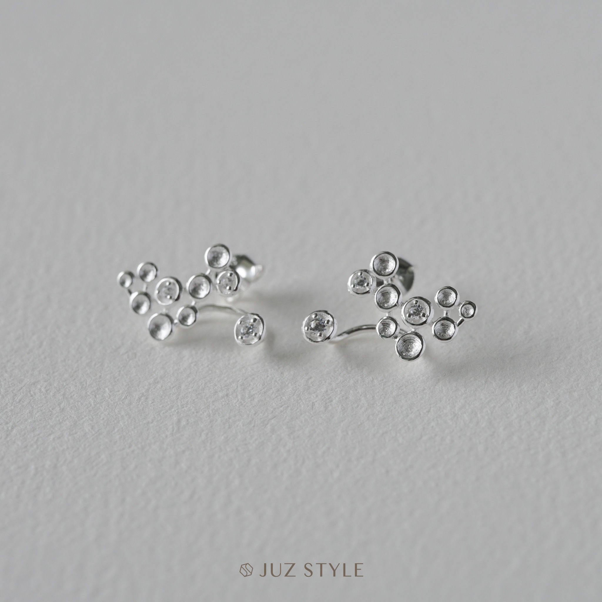  Bông tai bạc Water Bubbles 