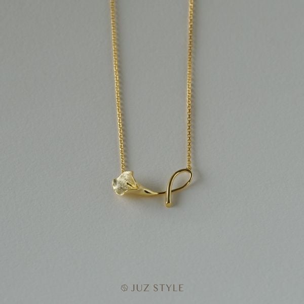  Dây chuyền bạc Calla lily (mạ vàng) 