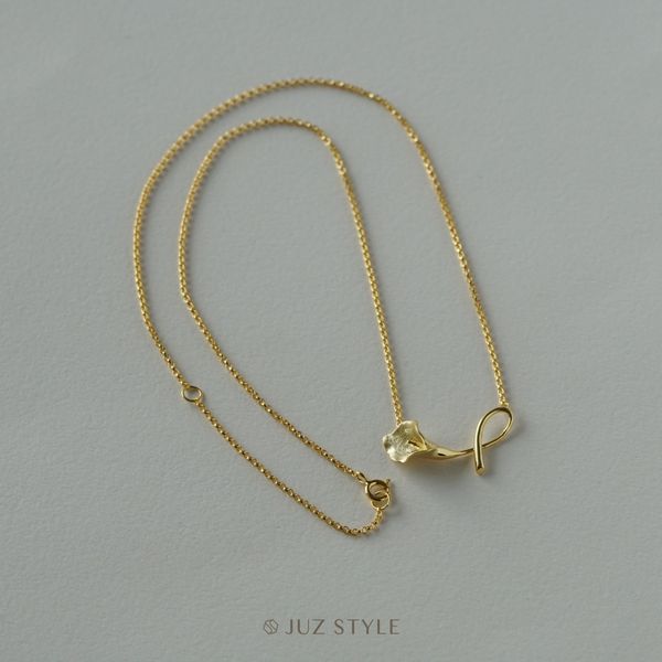  Dây chuyền bạc Calla lily (mạ vàng) 