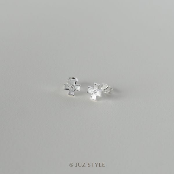  Bông tai bạc Cross 