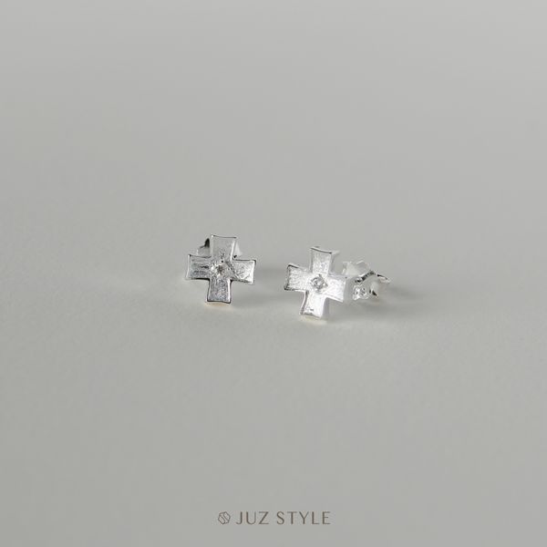  Bông tai bạc Cross 