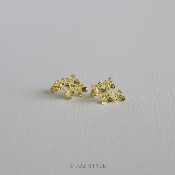  Bông tai bạc Osmanthus (vàng) 