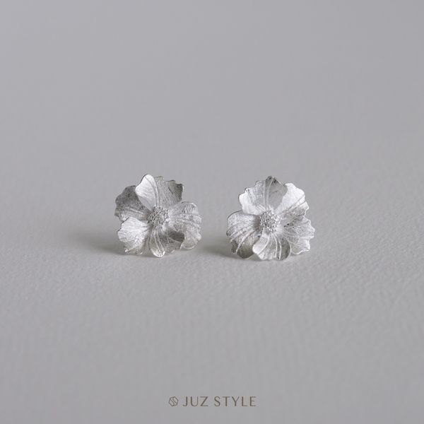  Bông tai bạc Peony 