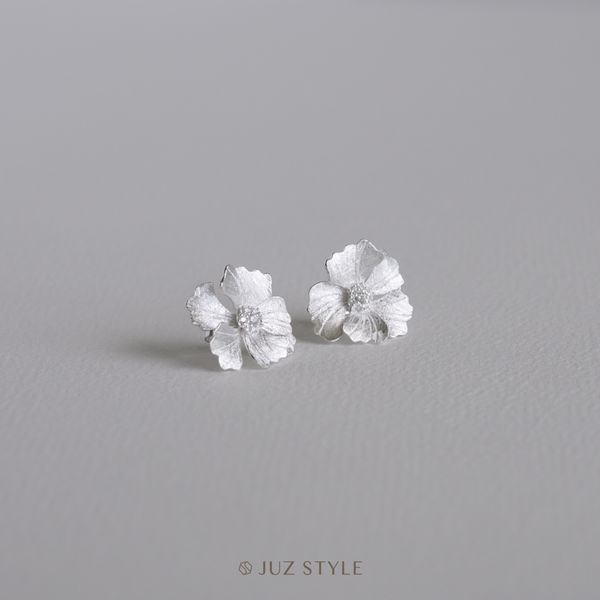  Bông tai bạc Peony 