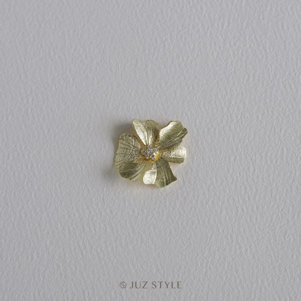  Mặt dây chuyền bạc mạ vàng Peony 