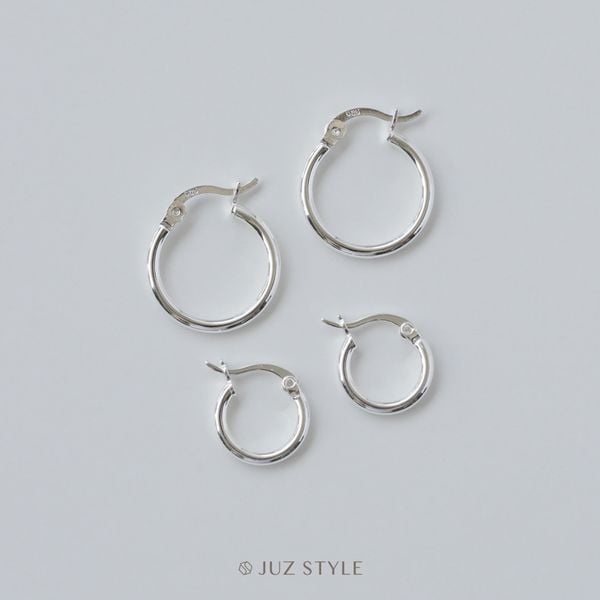  Bông tai bạc Basic Hoop 
