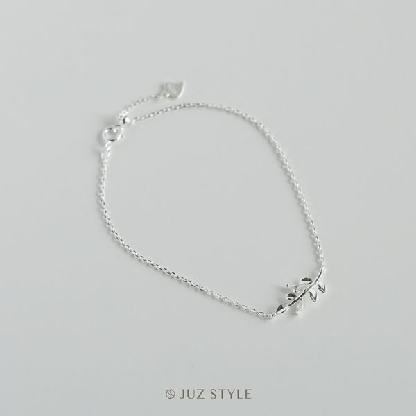  Lắc tay bạc Cz Leaves 