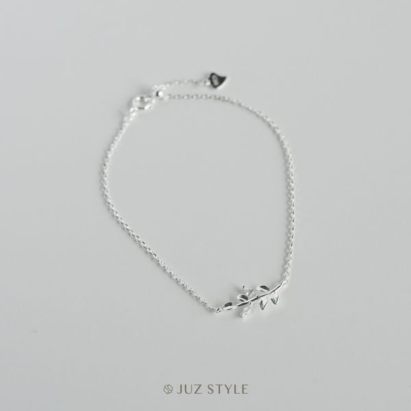  Lắc tay bạc Cz Leaves 