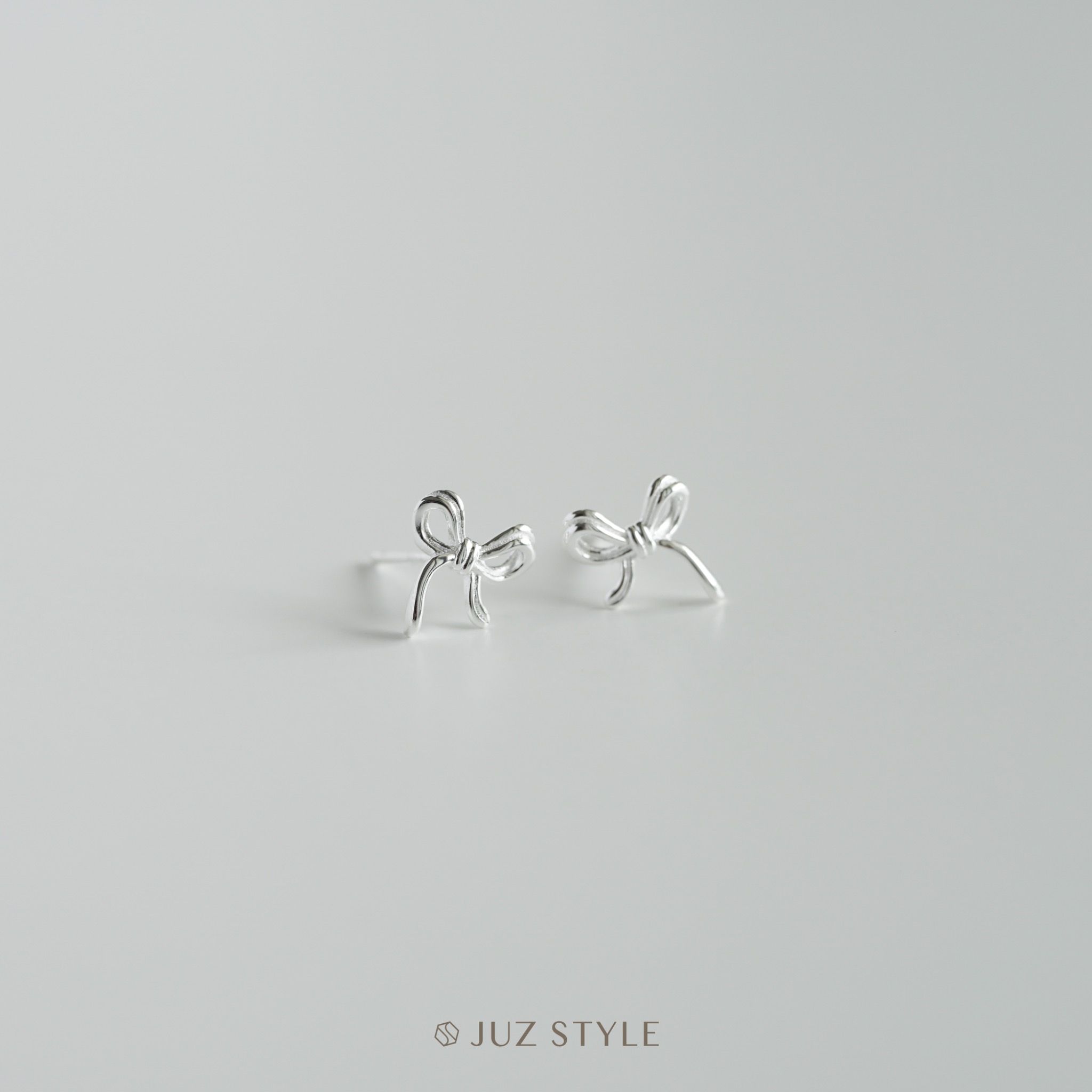  Bông tai bạc Ribbon 