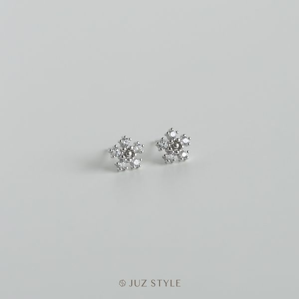  Bông tai bạc Cz flower 