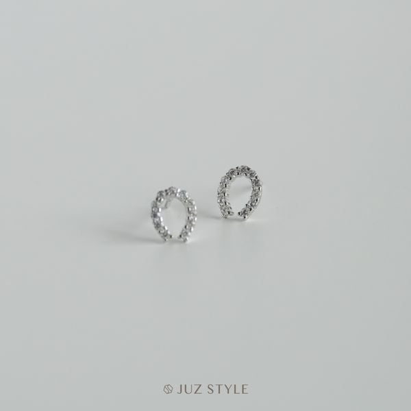  Bông tai bạc Cz Horseshoe 