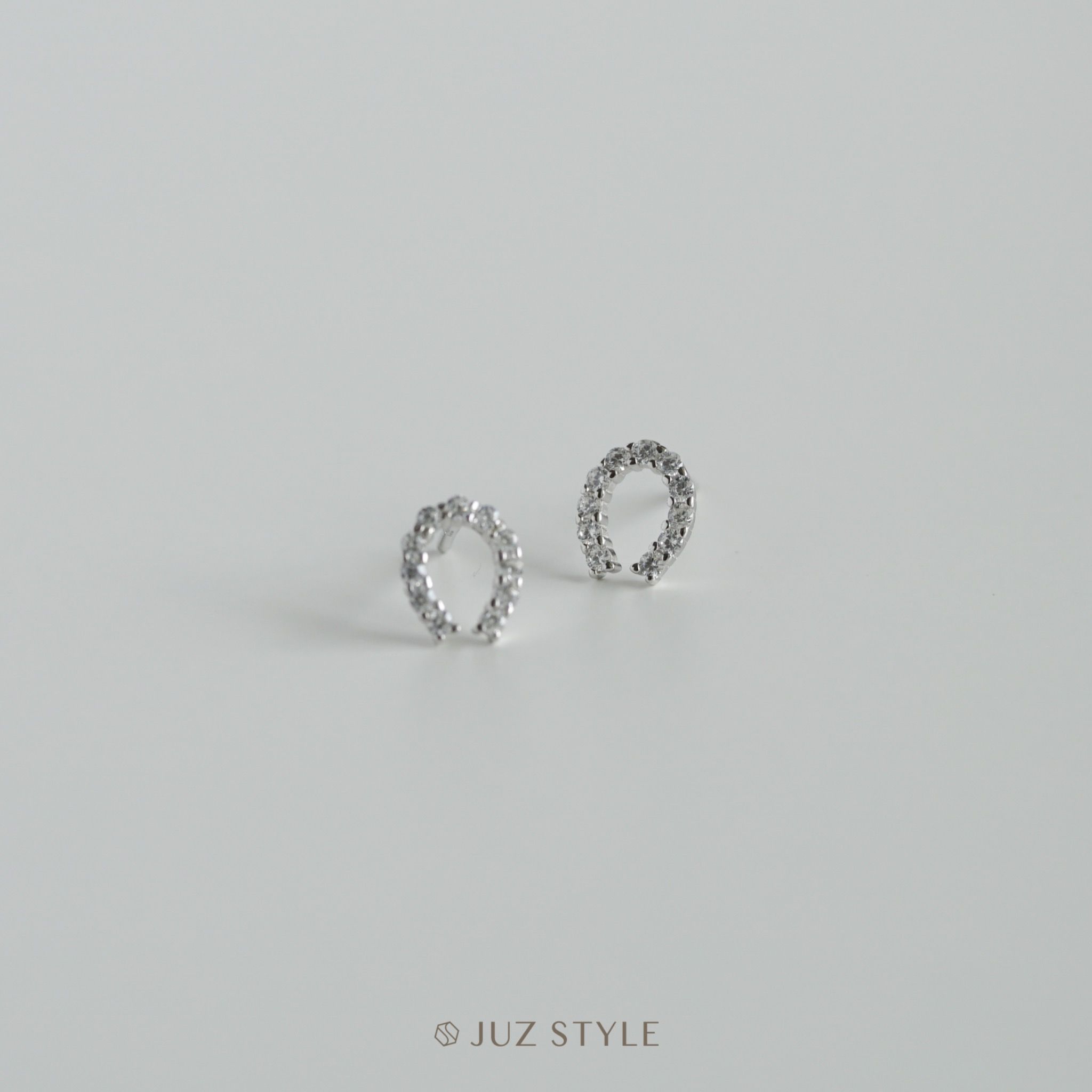  Bông tai bạc Cz Horseshoe 