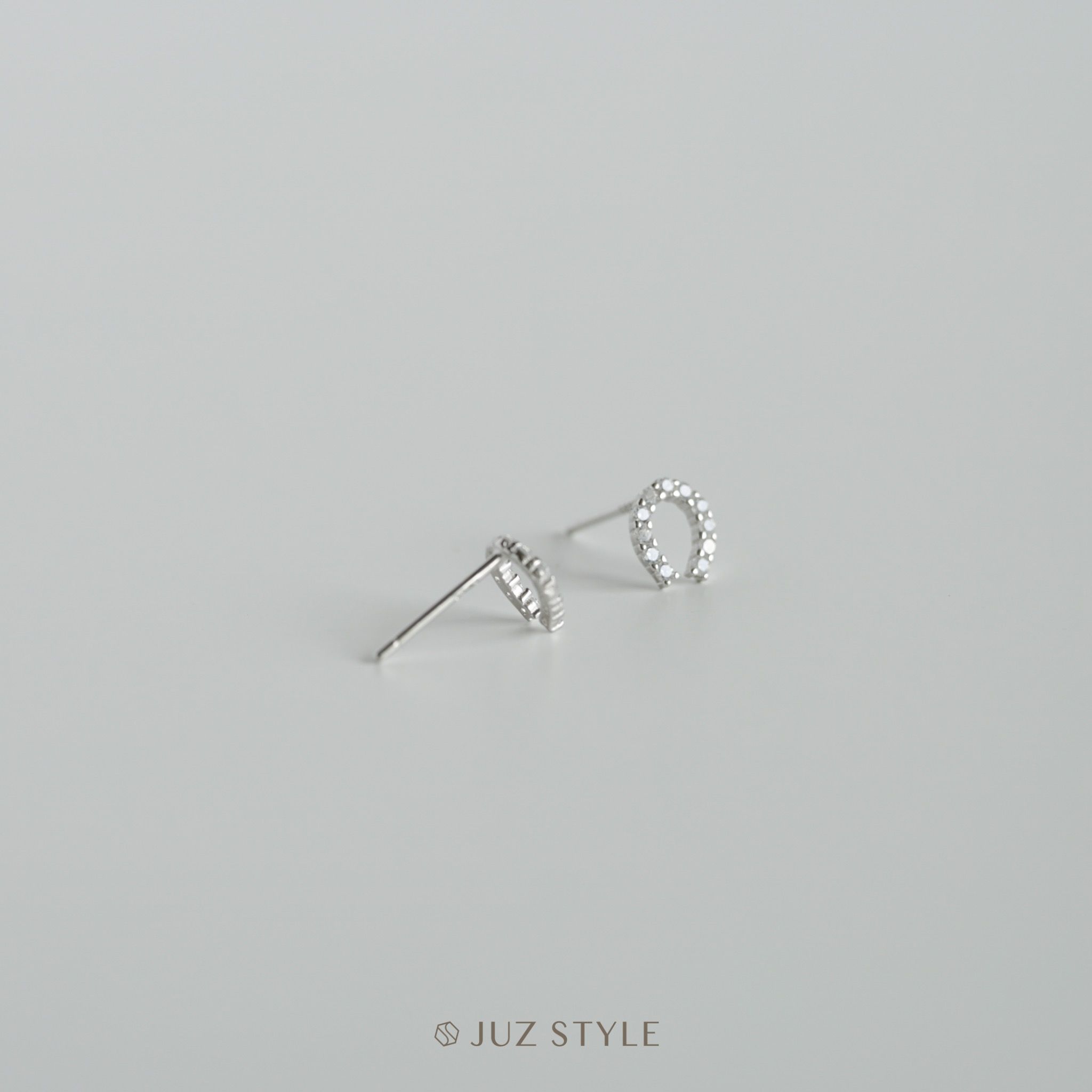  Bông tai bạc Cz Horseshoe 