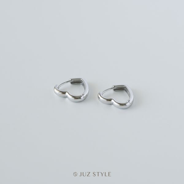  Bông tai bạc Heart hoop 