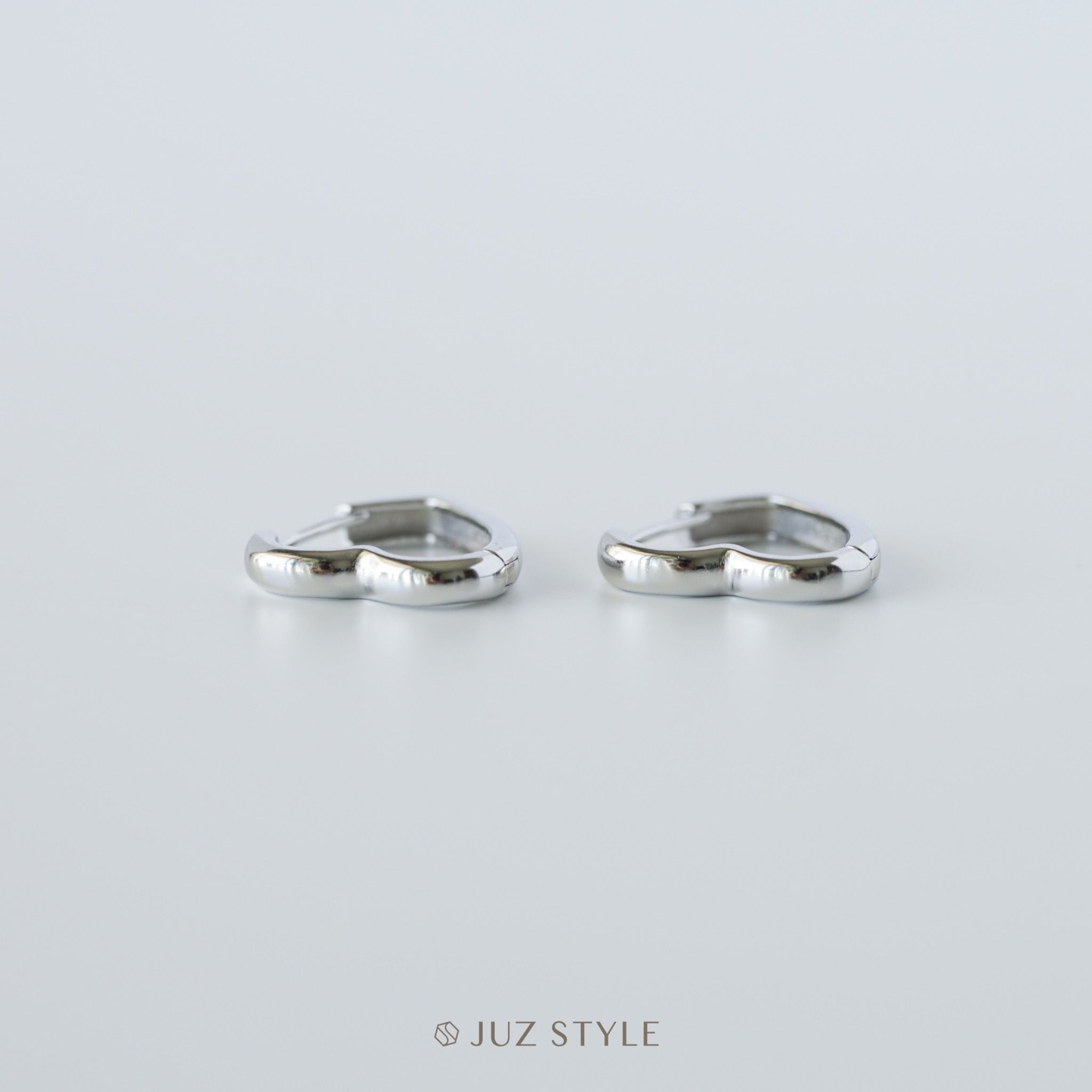  Bông tai bạc Heart hoop 