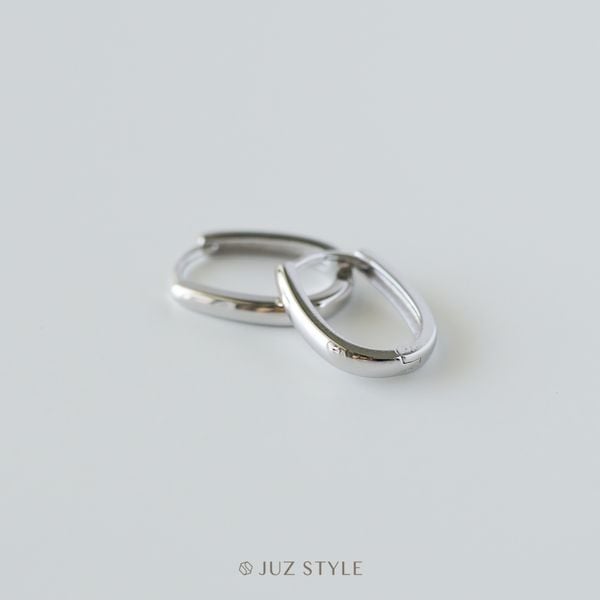  Bông tai bạc U-shape Hoop 