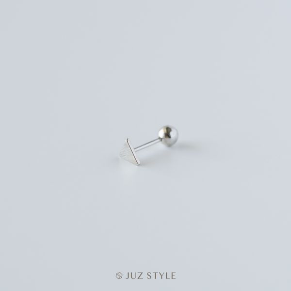  Bông tai bạc Triangle Ballstud 
