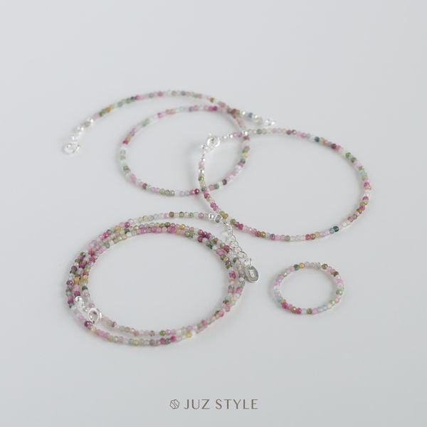  Set trang sức đá Tourmaline 1.9mm 