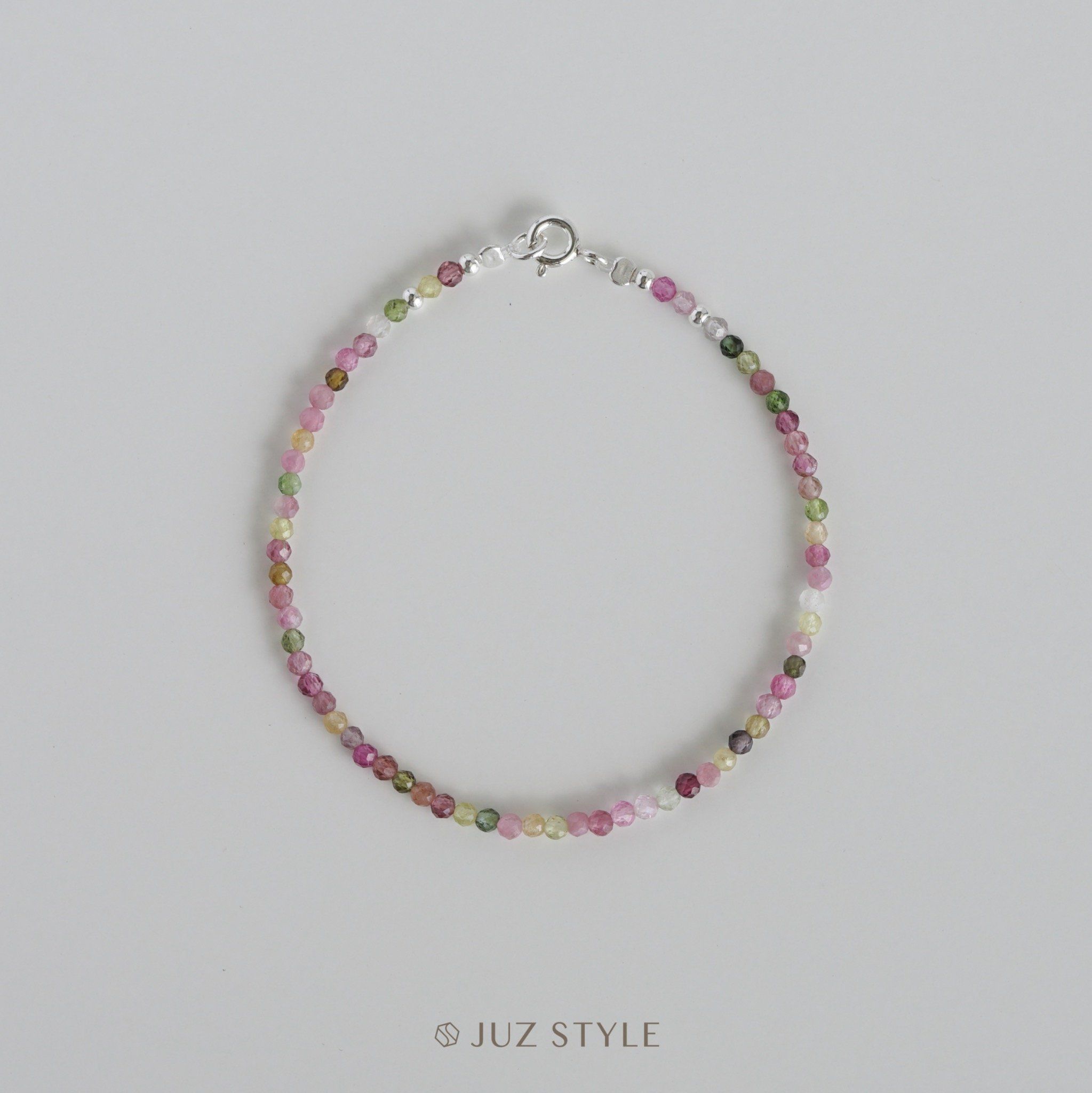  Vòng tay đá Tourmaline 2.4mm facet 