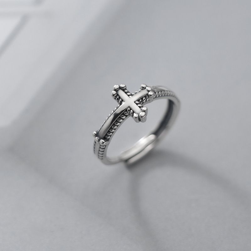  Nhẫn bạc Vintage cross 