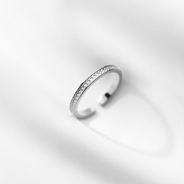  Nhẫn bạc Curb-in 