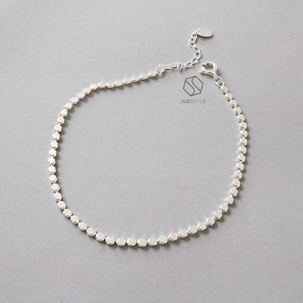  Lắc chân bạc Flat circle chain 