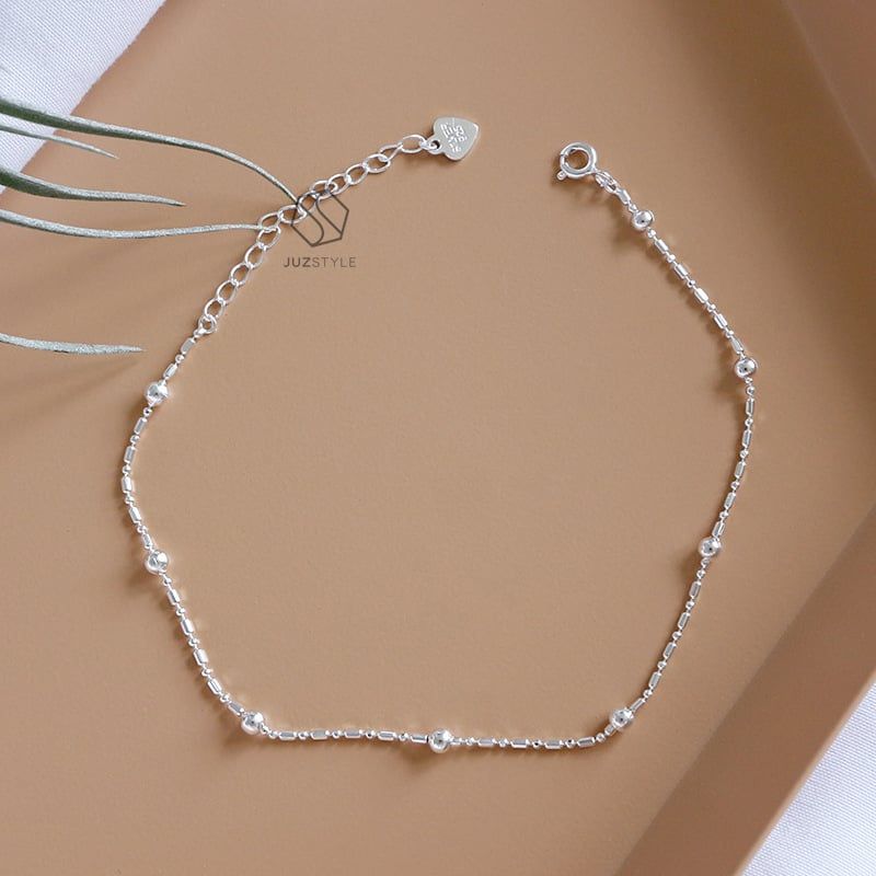  Lắc chân bạc Ball chain 