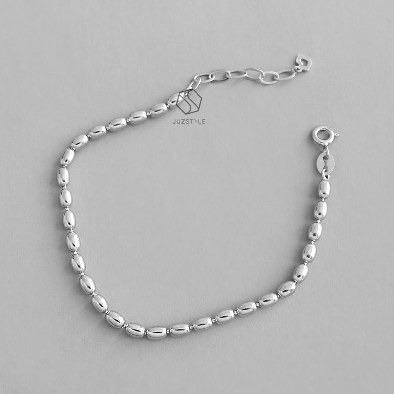  Lắc tay bạc Oval ball chain 