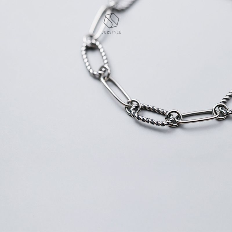  Lắc tay bạc Vintage oval chains 