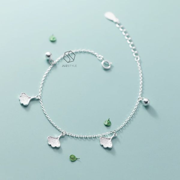  Lắc tay bạc Ginkgo leaves 