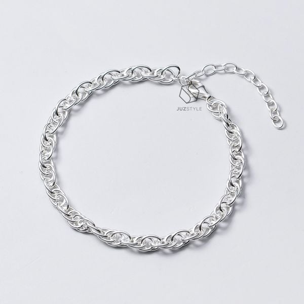  Lắc tay bạc Double ovals 