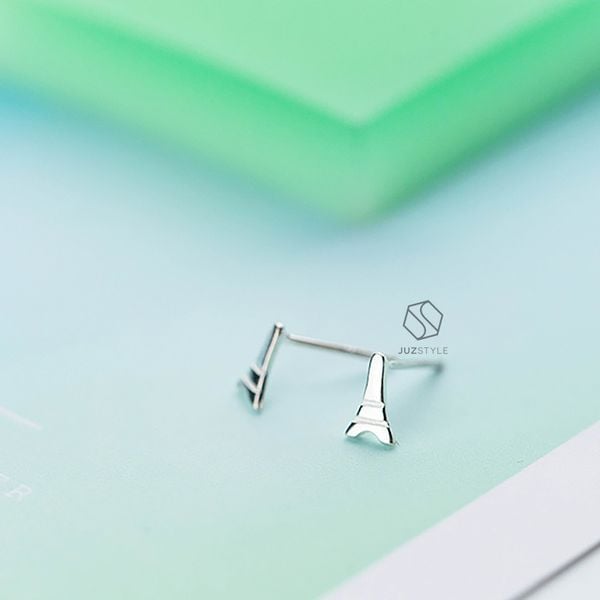  Bông tai bạc Tiny Eiffel 