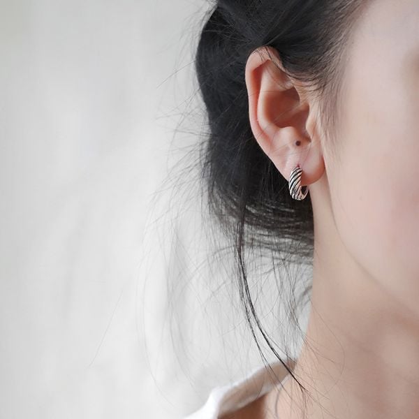  Bông tai bạc Curls hoop 