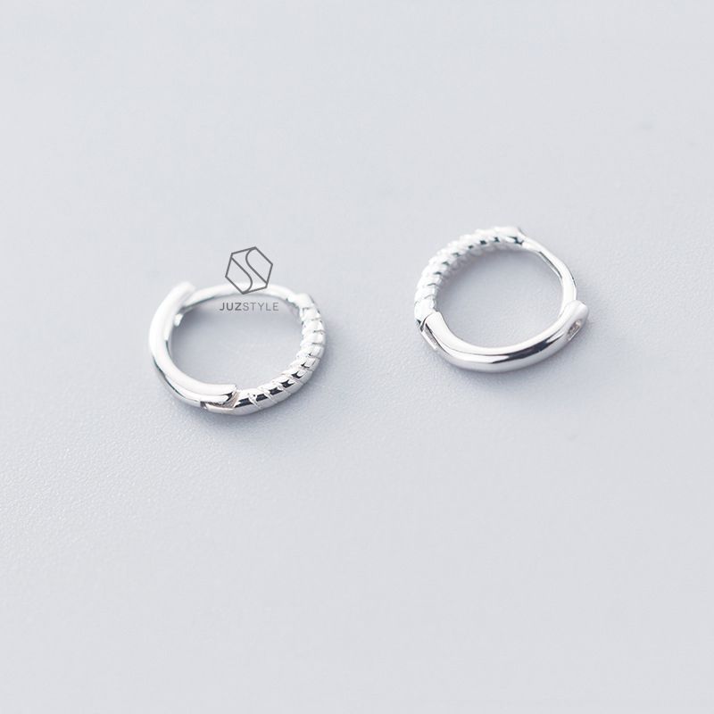  Bông tai bạc Tiny twist hoop 